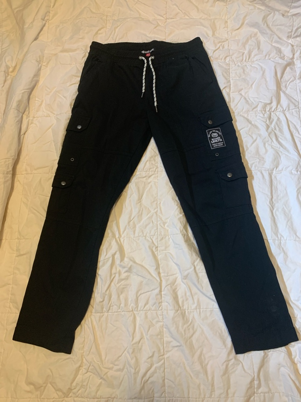 Ecko Unltd. World Famous Rhino Brand Men's Black Joggers/Cargo Pants Size Medium